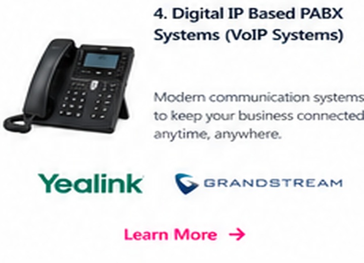 Digital IP Based PABX Systems (VoIP Systems)